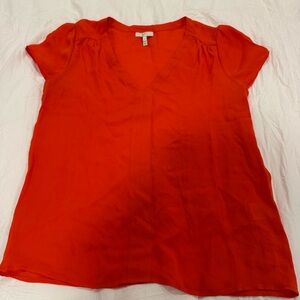 Joie Bright Red 100% Silk Cap‎ Sleeve Blouse | Size Small